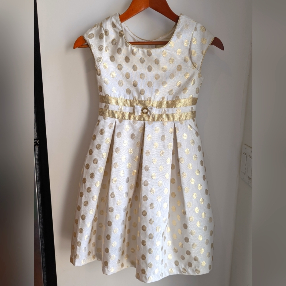 Jona Michelle kids formal dress size 8 gold beige